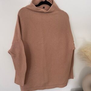 Amazon Women's Cowl Neck Sweater in Soft Brown